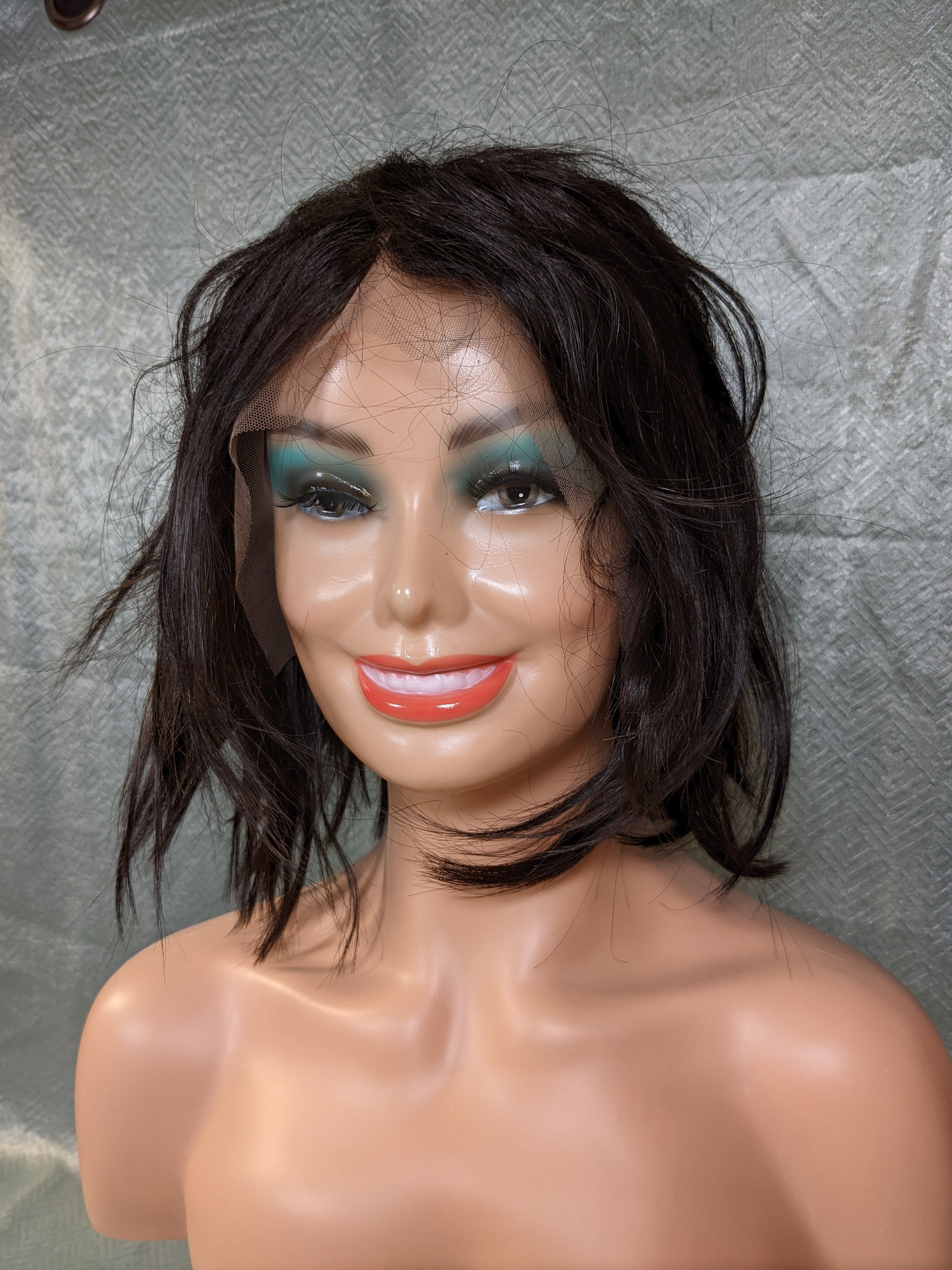 Short Lace Front Wig Bob Dark Brown (7578885587182)